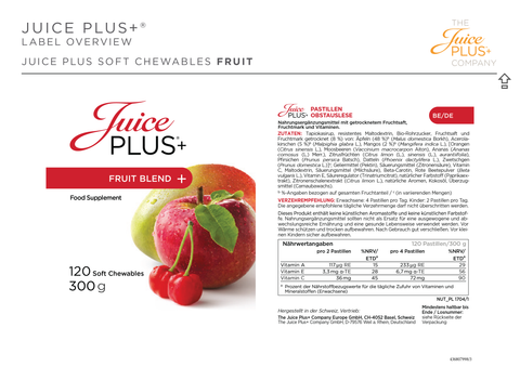 Selectie van fruit en groenten Chewables