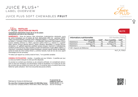 Selectie van fruit en groenten Chewables